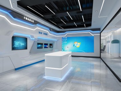 现代展厅3D模型下载